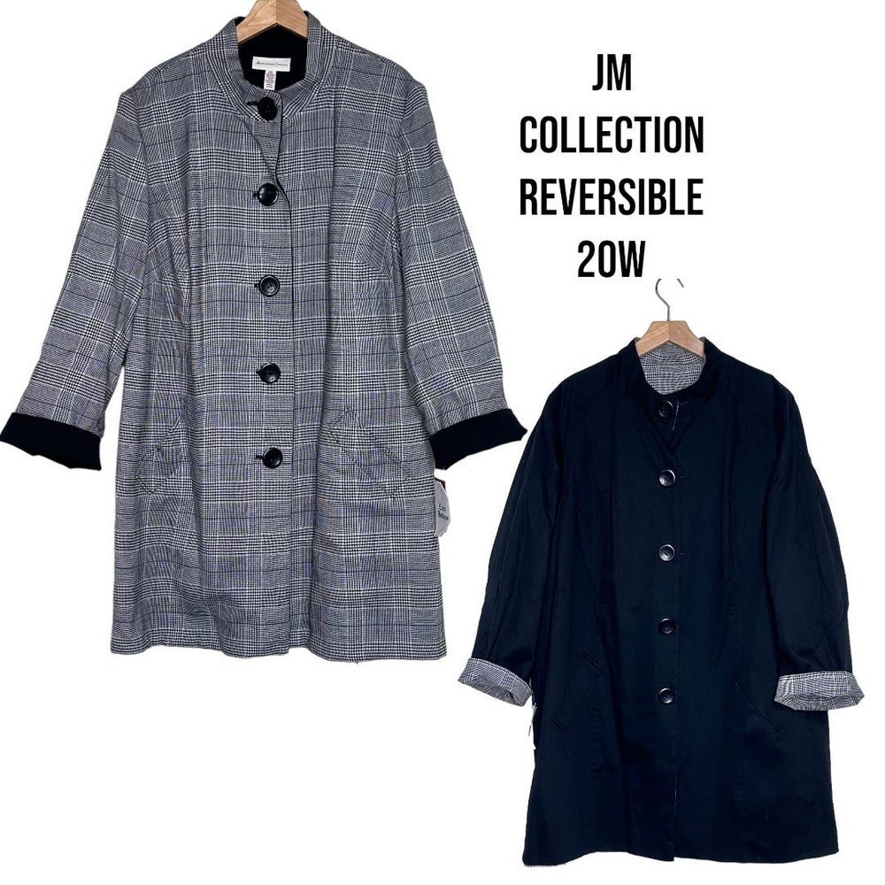 Reversible Plaid and Black Jacket